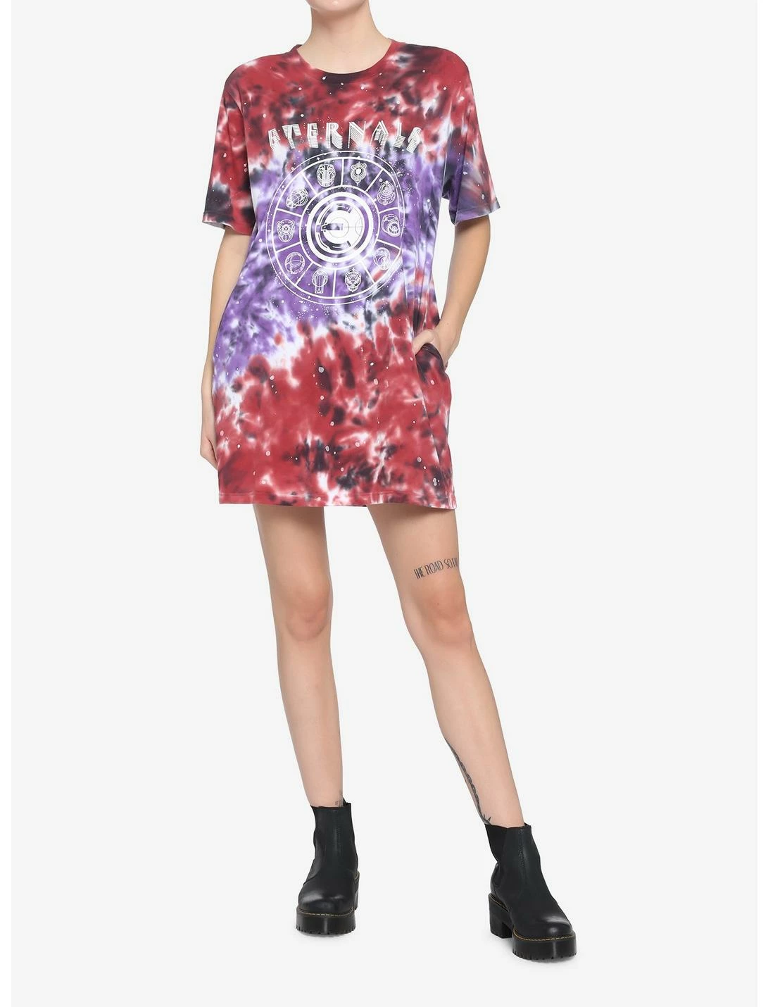 HUNIVERS Her Universe Marvel Eternals Cosmic Tie-Dye T-Shirt Dress - Image 3