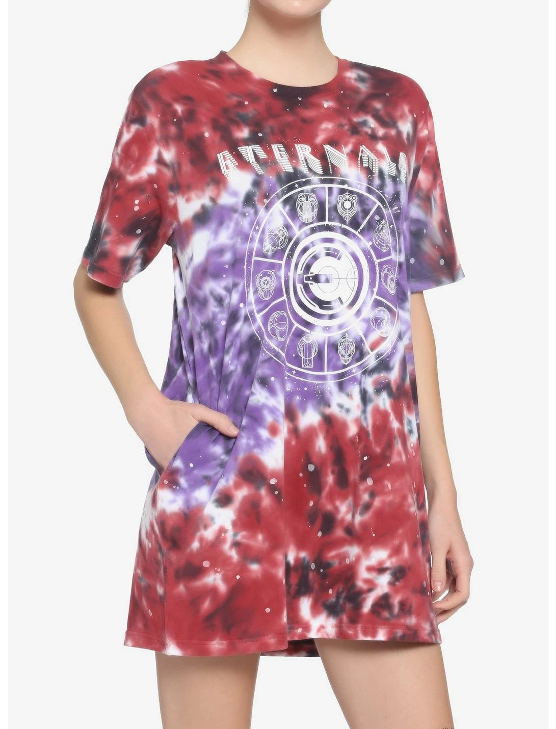 HUNIVERS Her Universe Marvel Eternals Cosmic Tie-Dye T-Shirt Dress