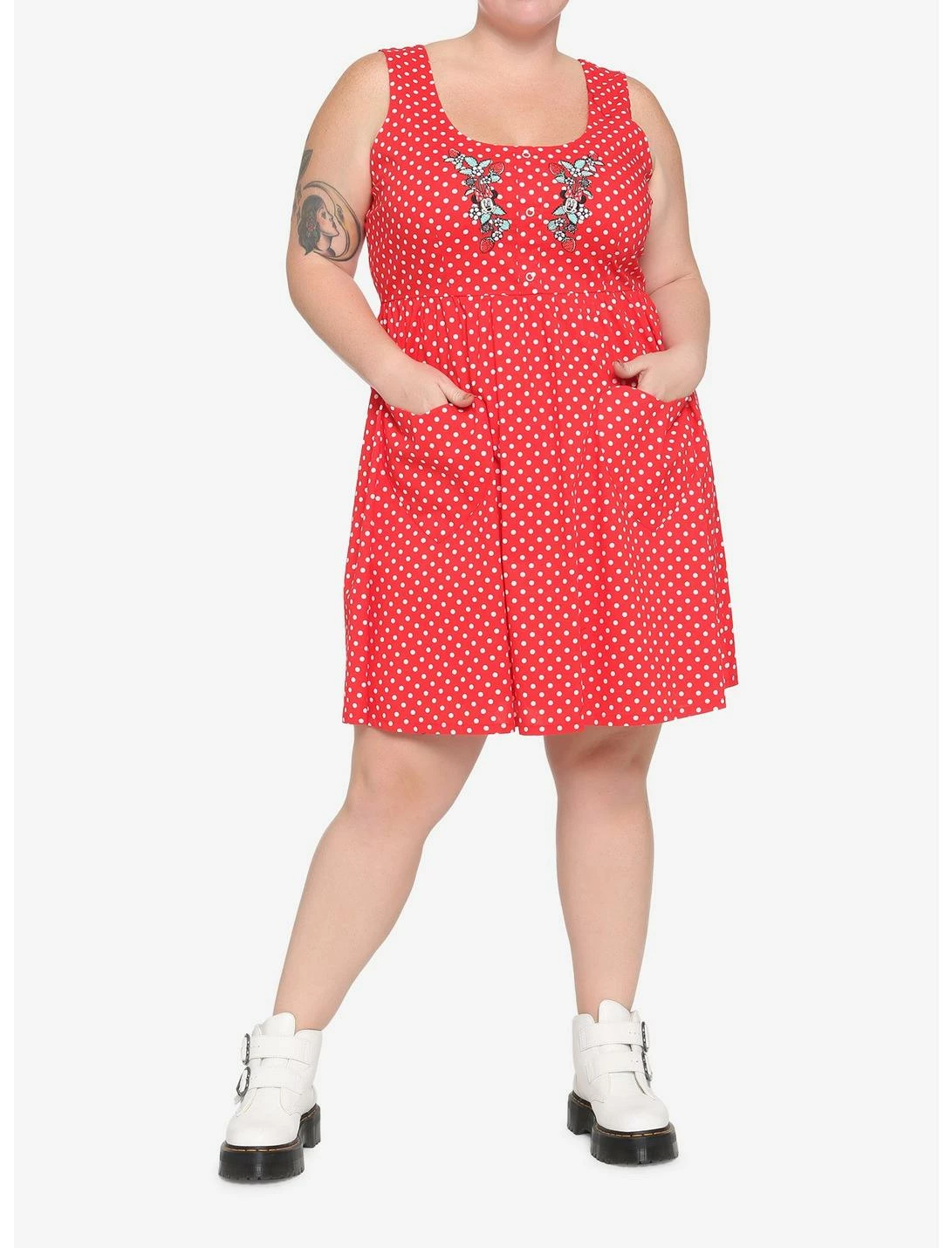 HUNIVERS Her Universe Disney Minnie Mouse Polka Dots Babydoll Dress Plus Size - Image 2