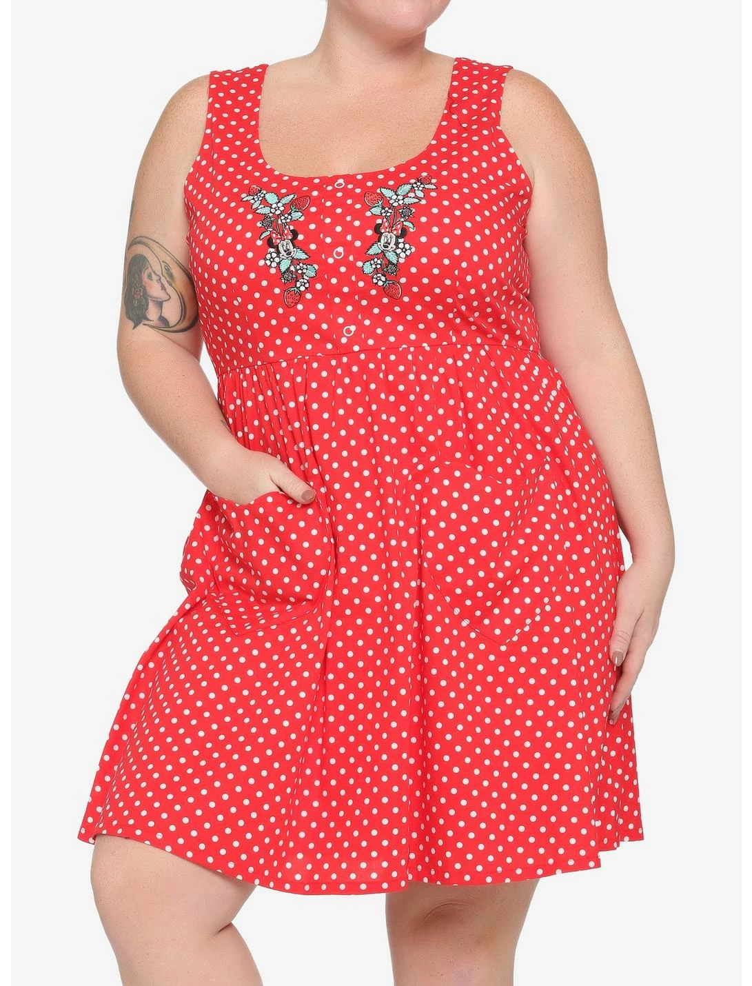 HUNIVERS Her Universe Disney Minnie Mouse Polka Dots Babydoll Dress Plus Size