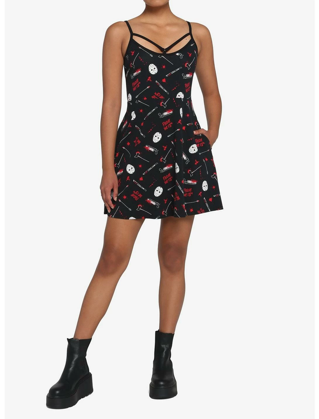 HUNIVERS Friday The 13th Jason Bloody Weapons Strappy Dress - Image 2