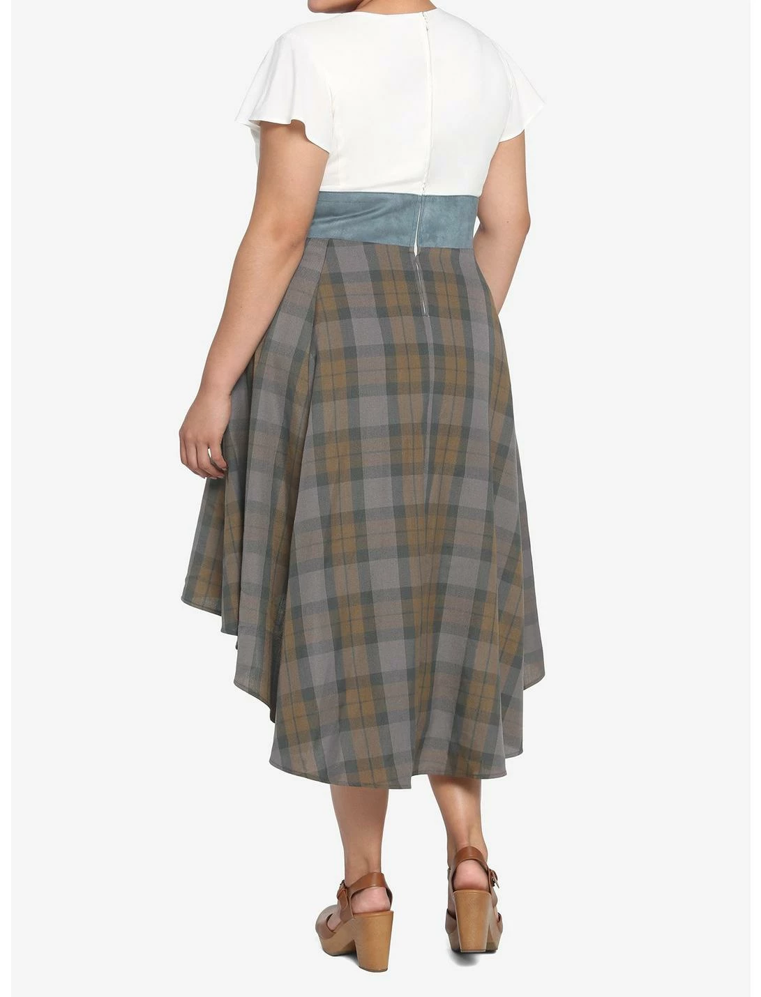 HUNIVERS Her Universe Outlander Tartan Lace-Up Hi-Low Dress Plus Size - Image 3