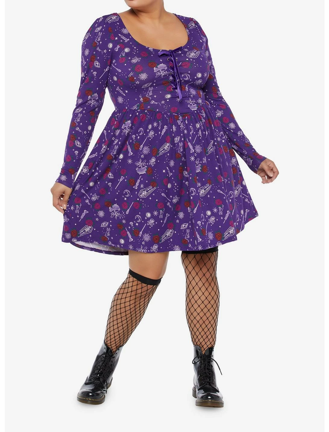 HUNIVERS Her Universe Disney Hocus Pocus Icon Lace-Up Dress Plus Size - Image 2