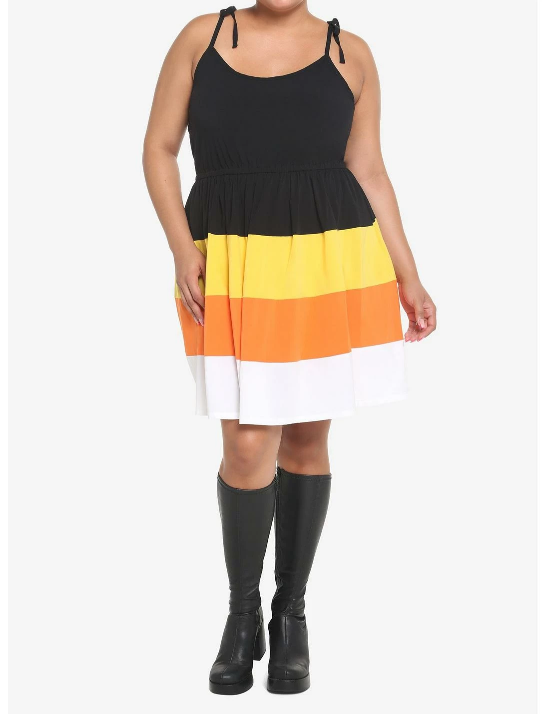 HUNIVERS Candy Corn Tiered Dress Plus Size - Image 2