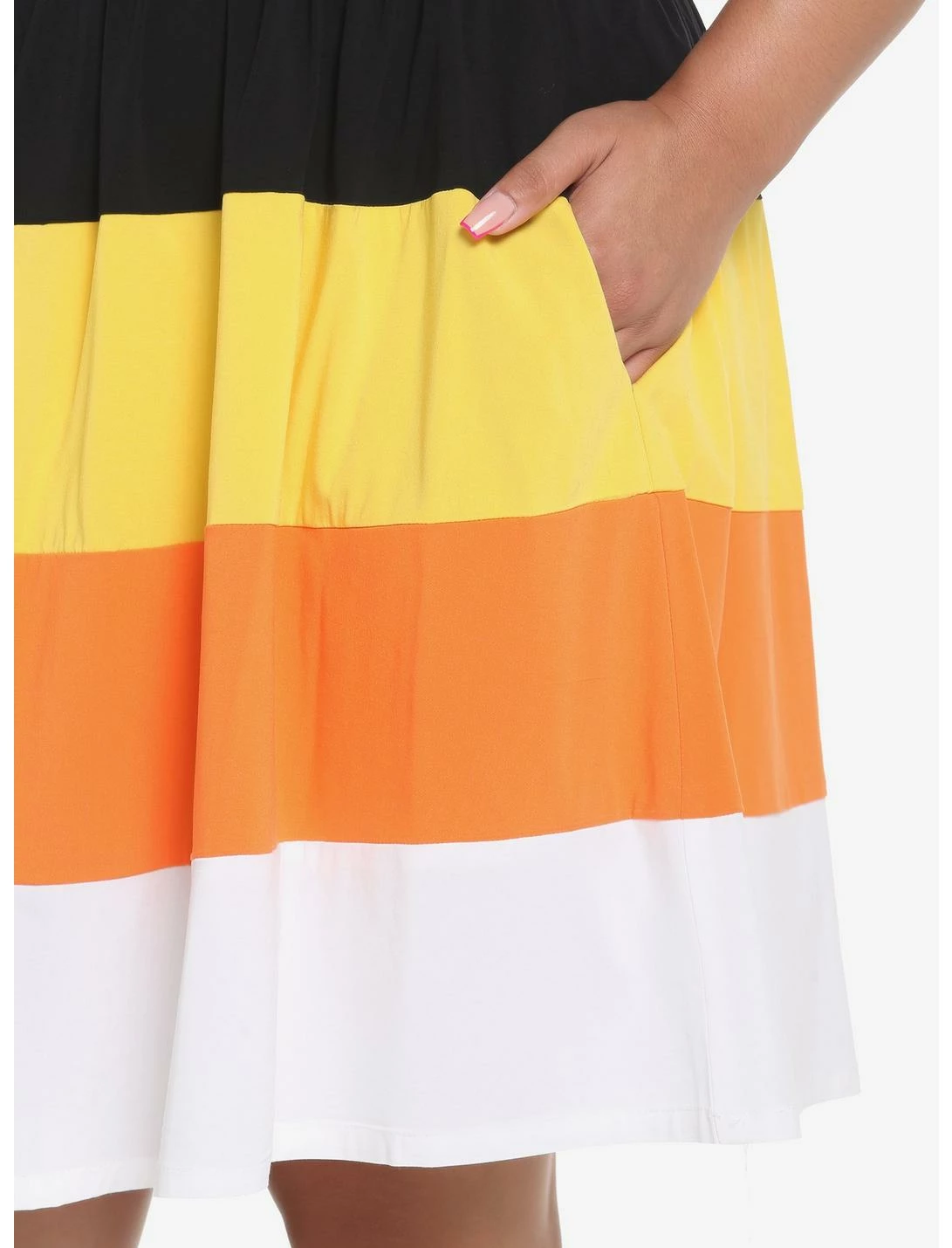 HUNIVERS Candy Corn Tiered Dress Plus Size - Image 4