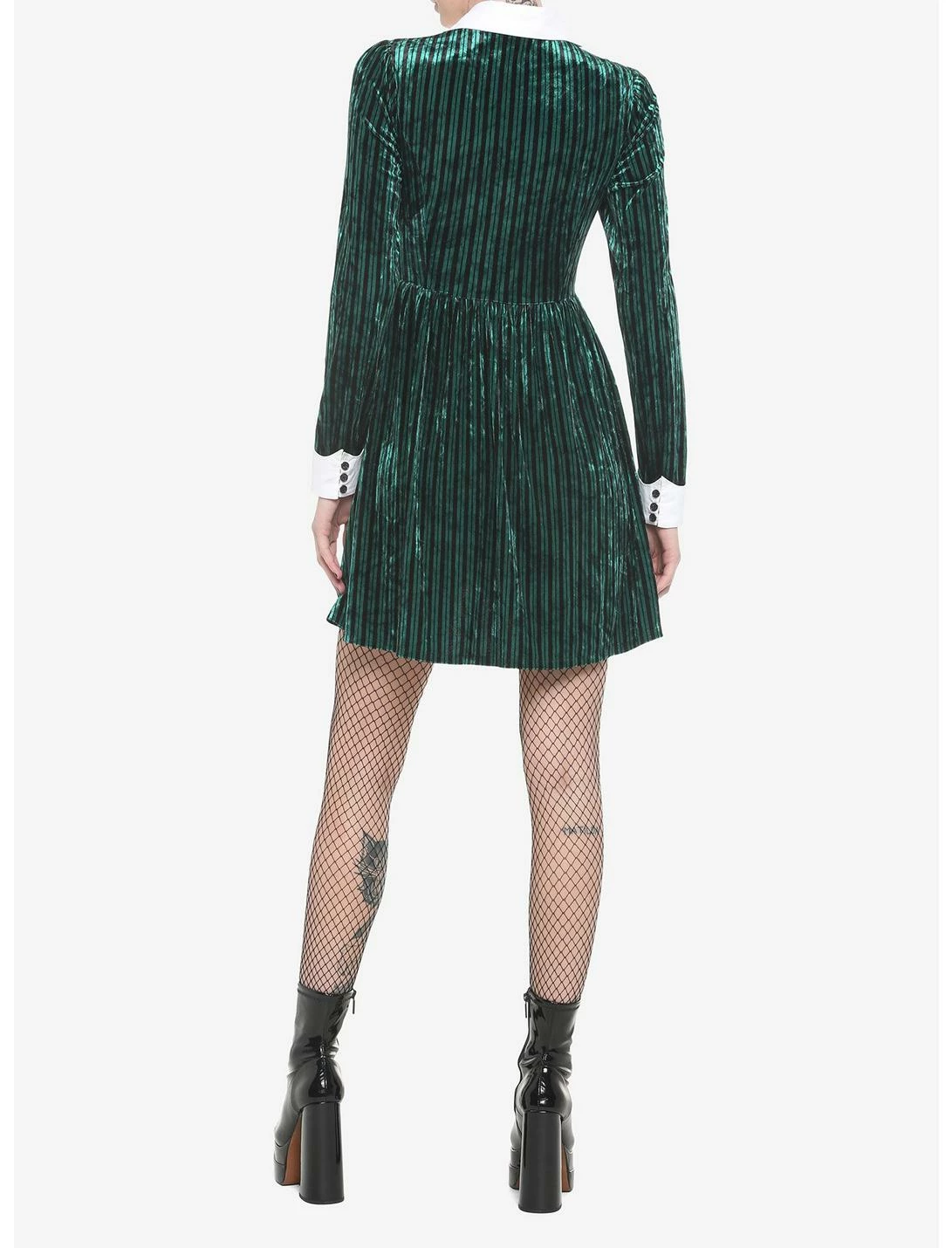 HUNIVERS Her Universe Disney The Haunted Mansion Ghost Host Velvet Long-Sleeve Dress - Image 3