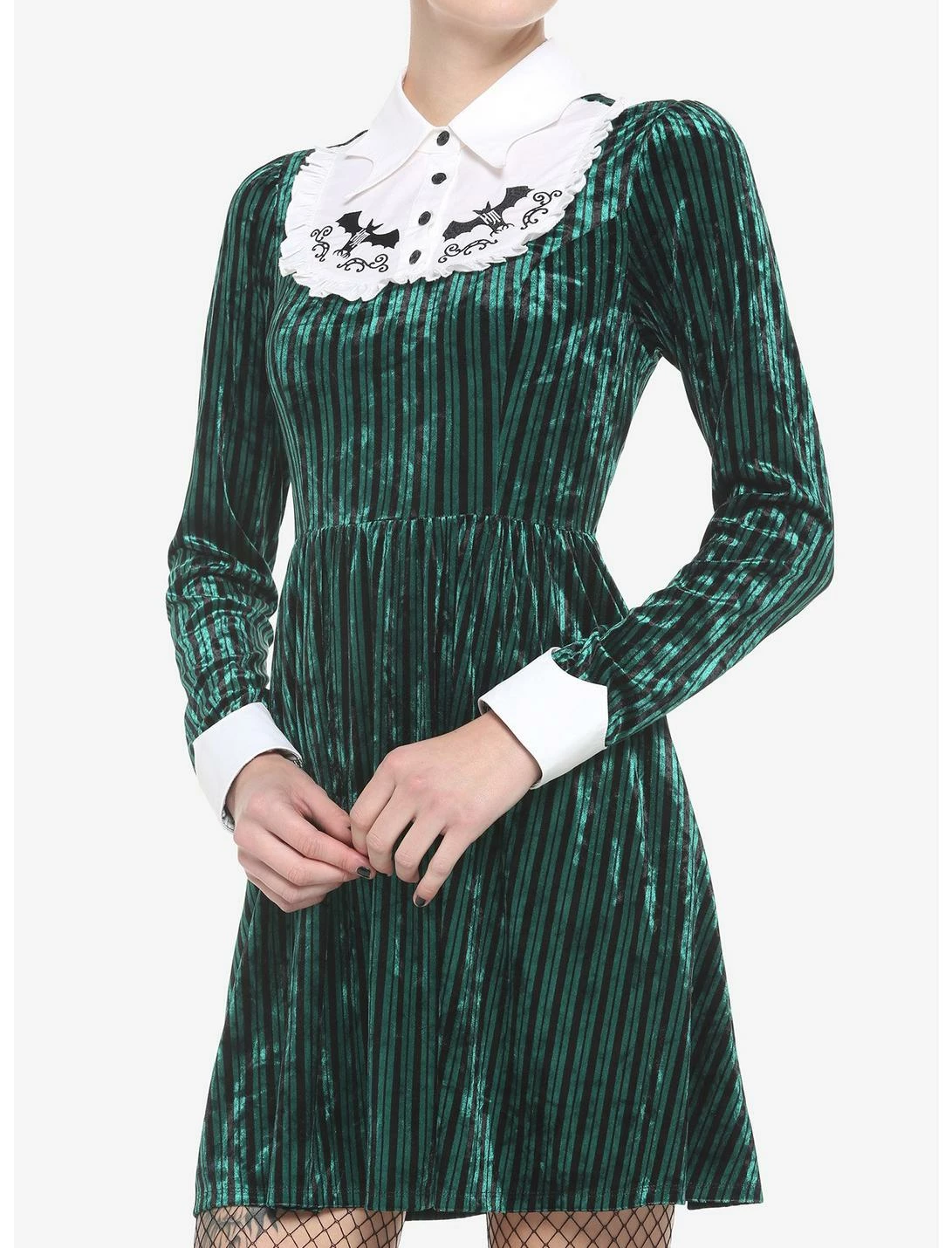 HUNIVERS Her Universe Disney The Haunted Mansion Ghost Host Velvet Long-Sleeve Dress
