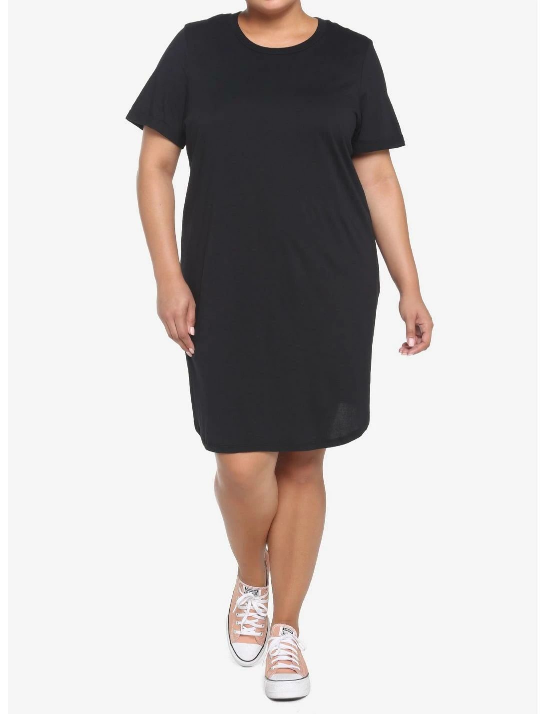 HUNIVERS Black T-Shirt Dress Plus Size - Image 2