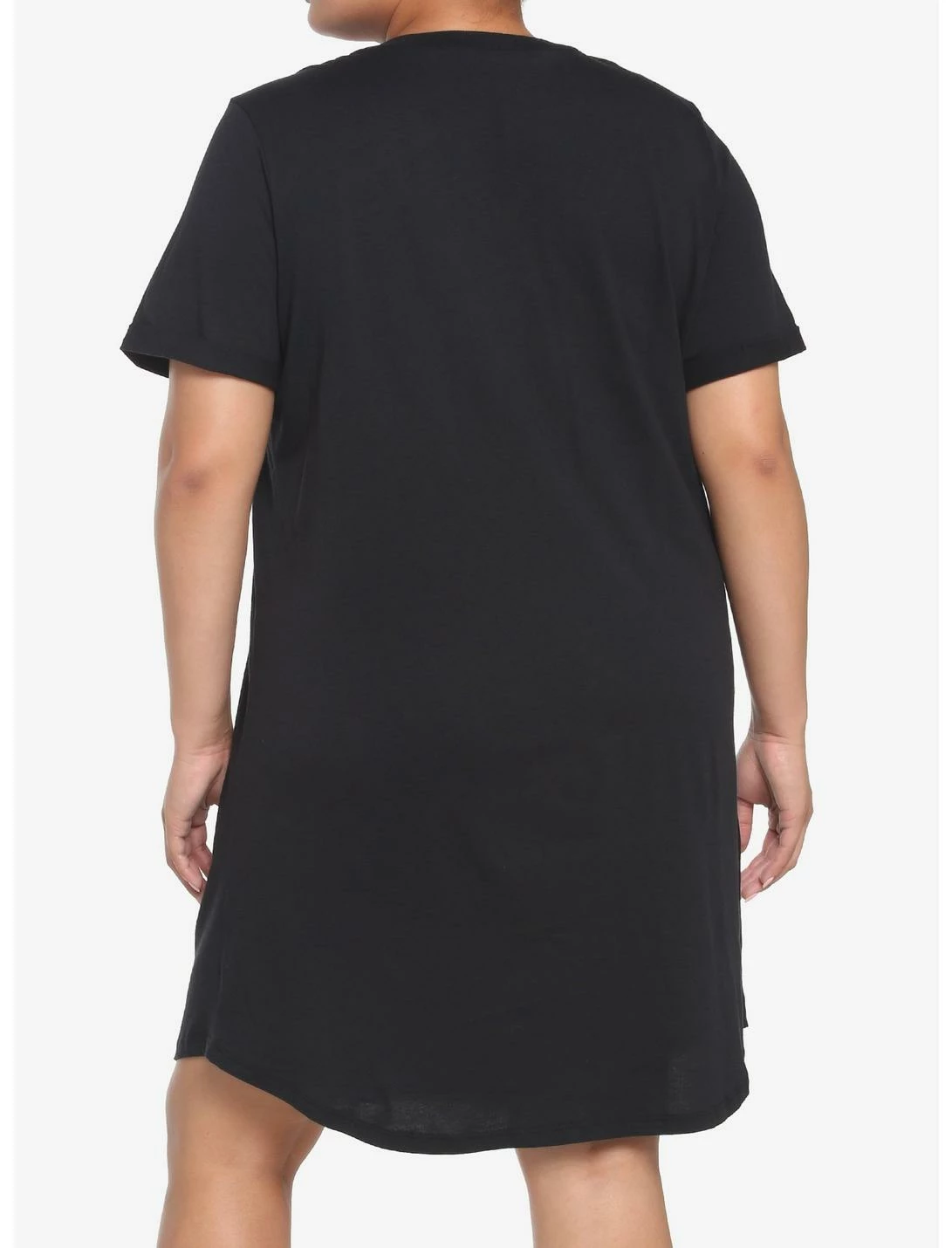 HUNIVERS Black T-Shirt Dress Plus Size - Image 3