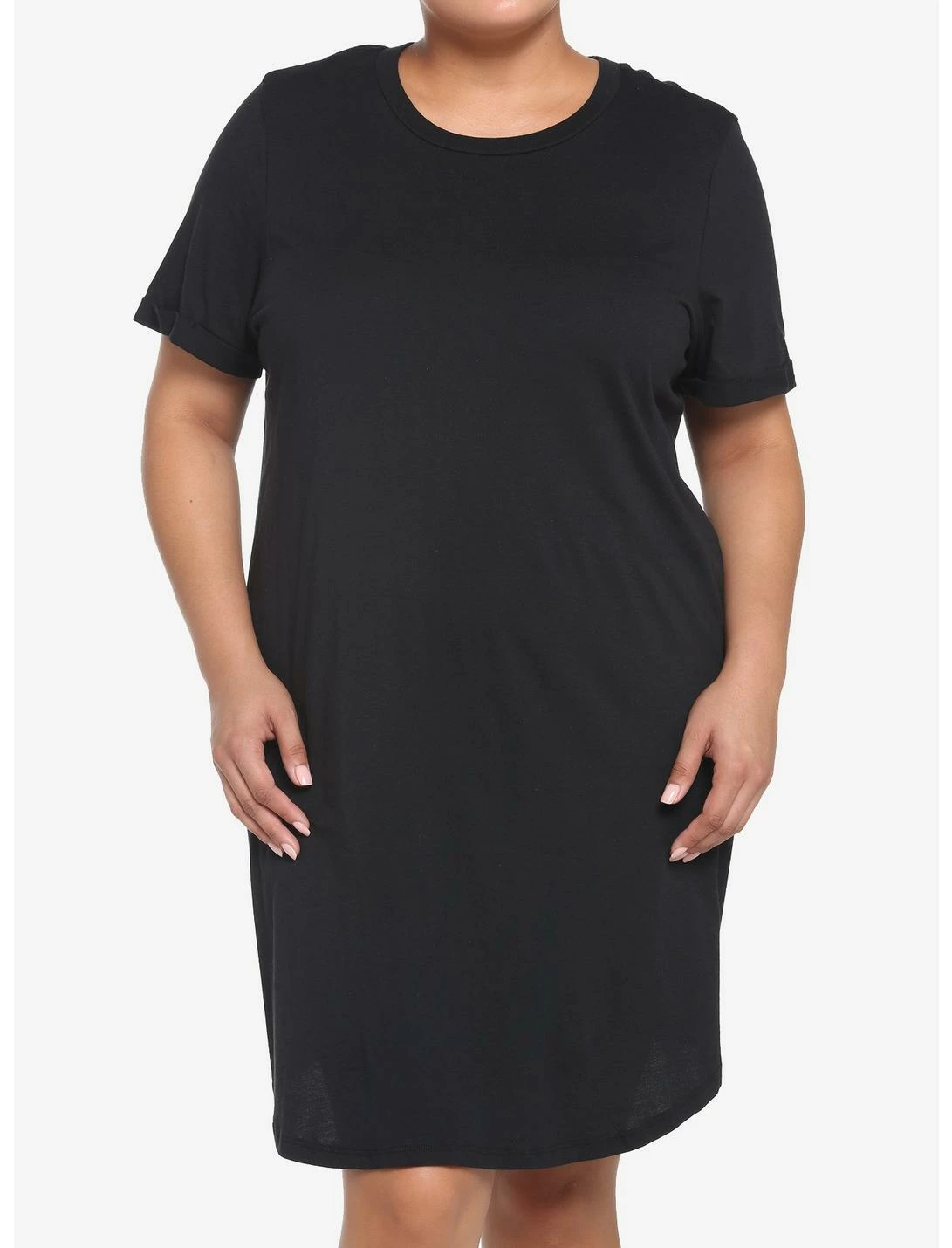HUNIVERS Black T-Shirt Dress Plus Size