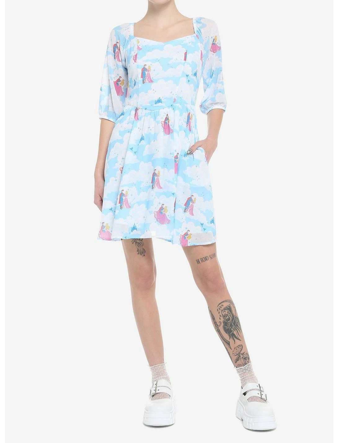 HUNIVERS Disney Sleeping Beauty Clouds Long-Sleeve Dress - Image 2