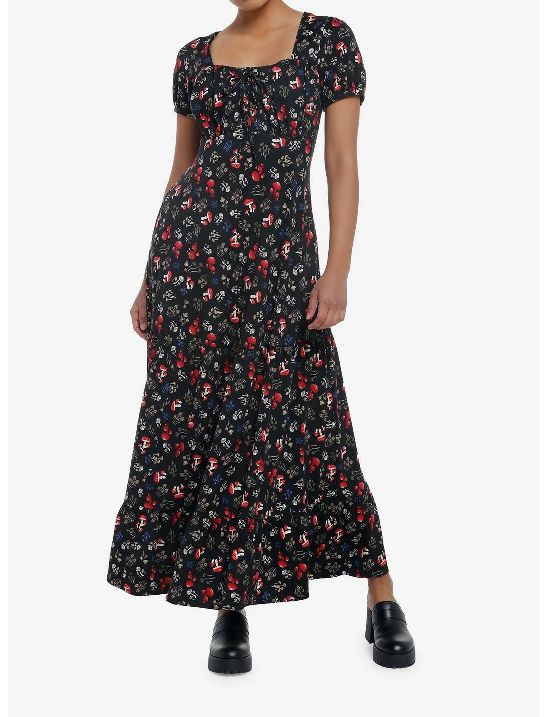 Null Mushrooms Allover Print Empire Waist Midi Dress - Image 2