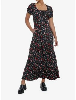 Null Mushrooms Allover Print Empire Waist Midi Dress