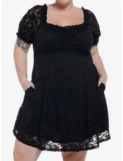 Null Black Lace Babydoll Dress Plus Size