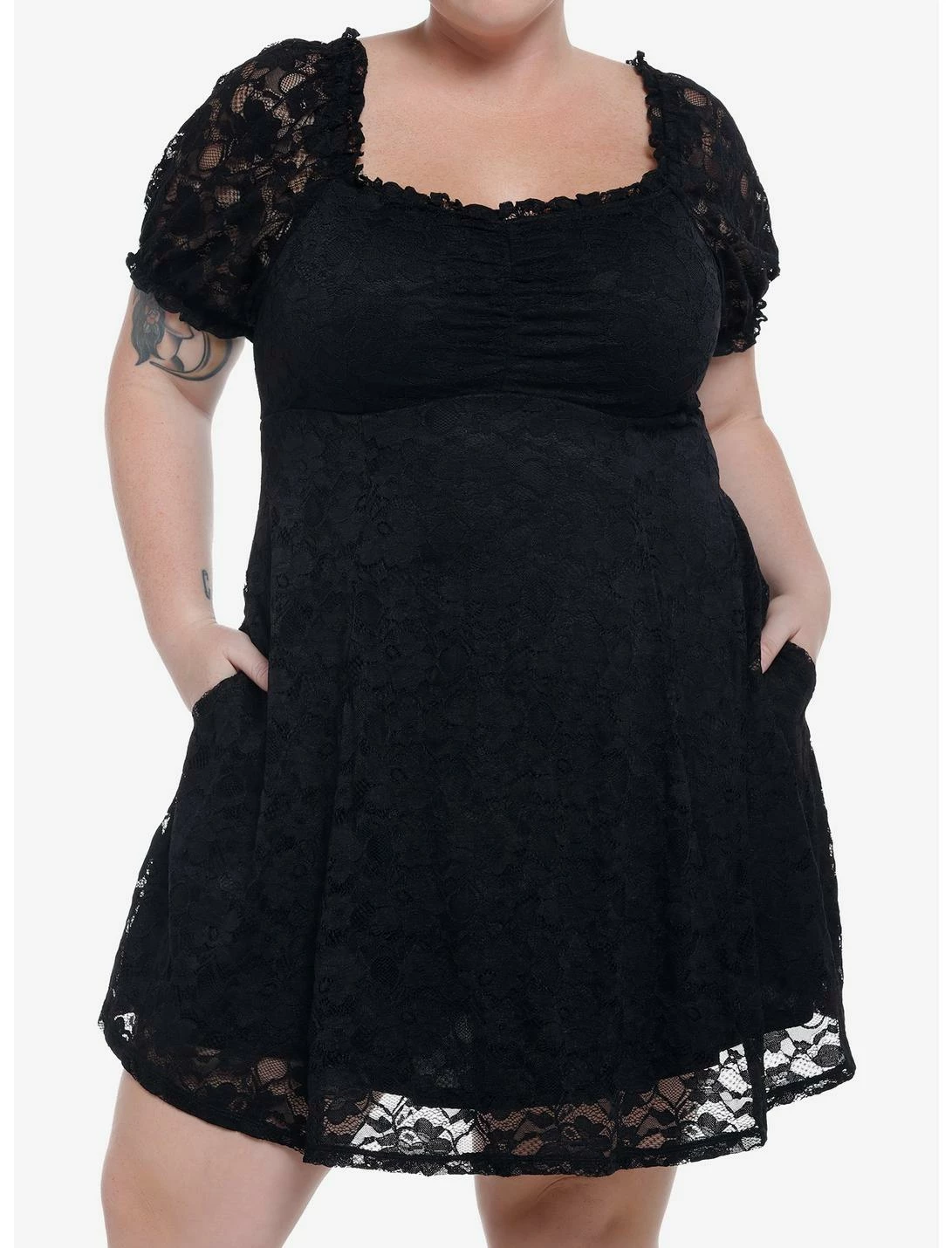 Null Black Lace Babydoll Dress Plus Size
