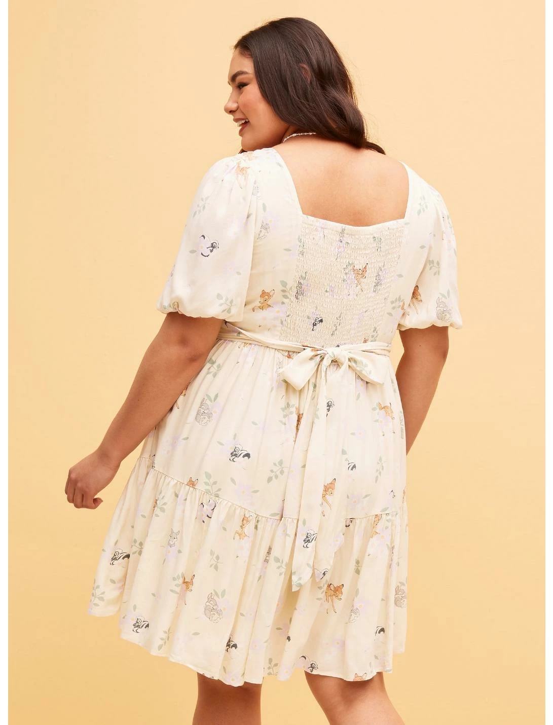 HUNIVERS Her Universe Disney Bambi Floral Sweetheart Tiered Dress Plus Size - Image 3