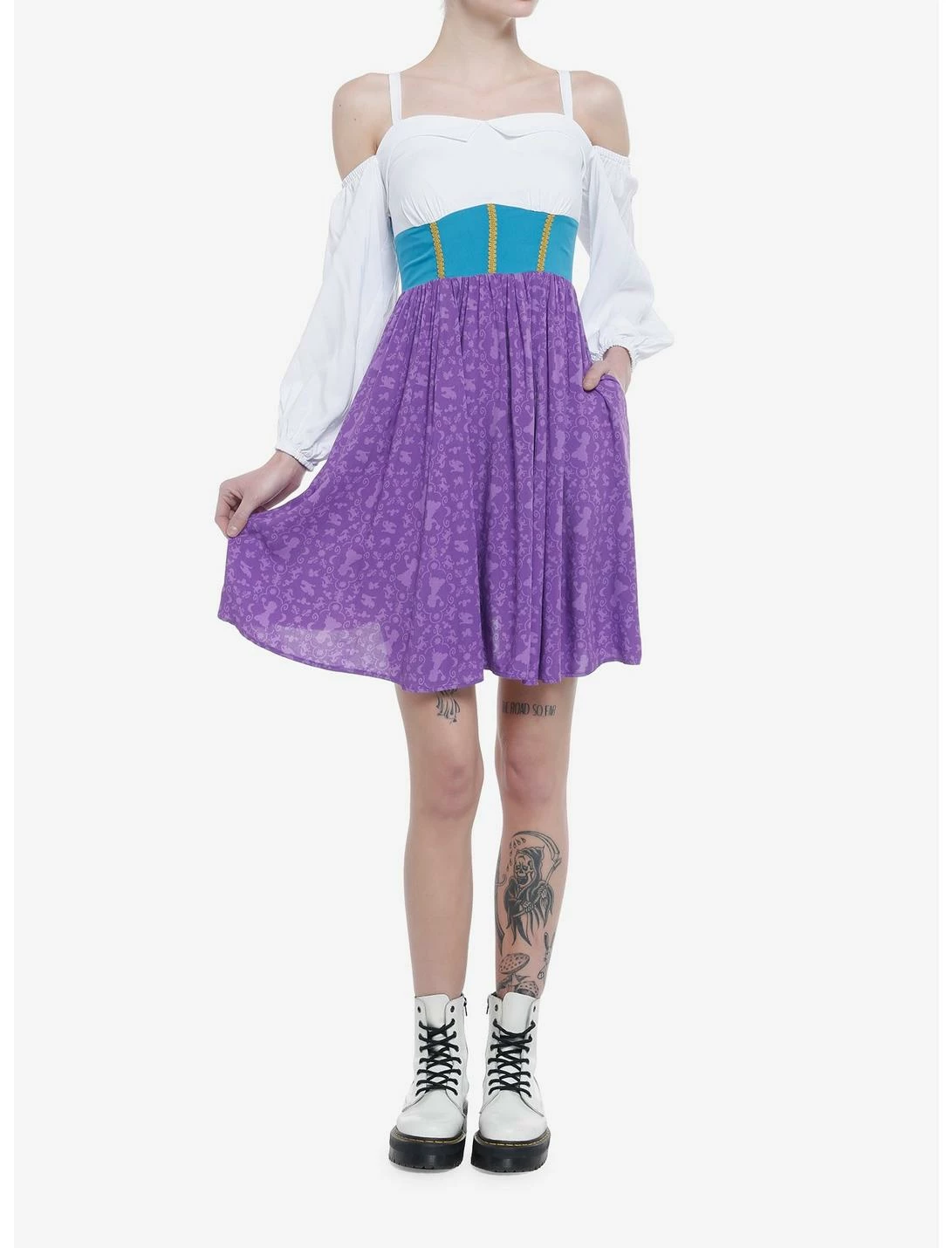 HUNIVERS Disney The Hunchback Of Notre Dame Esmeralda Cold Shoulder Dress - Image 2
