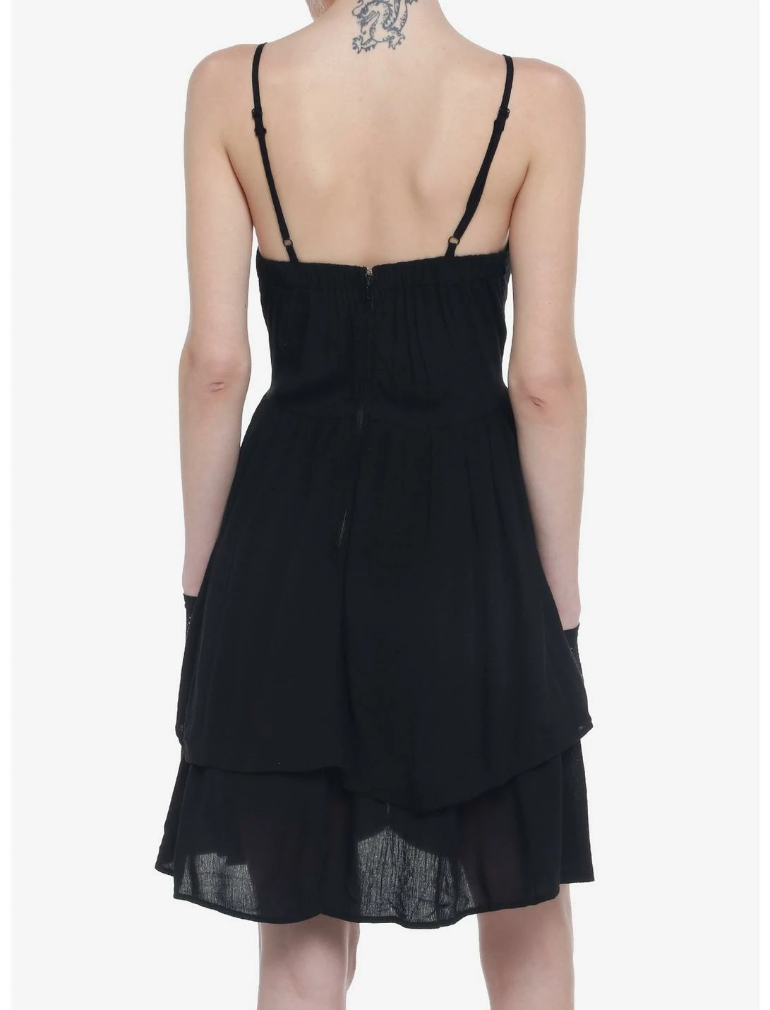 Null Black Strappy Tiered Dress - Image 3