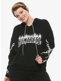 HUNIVERS Her Universe DC Comics Birds Of Prey Huntress Chain Semi-Crop Hoodie Plus Size