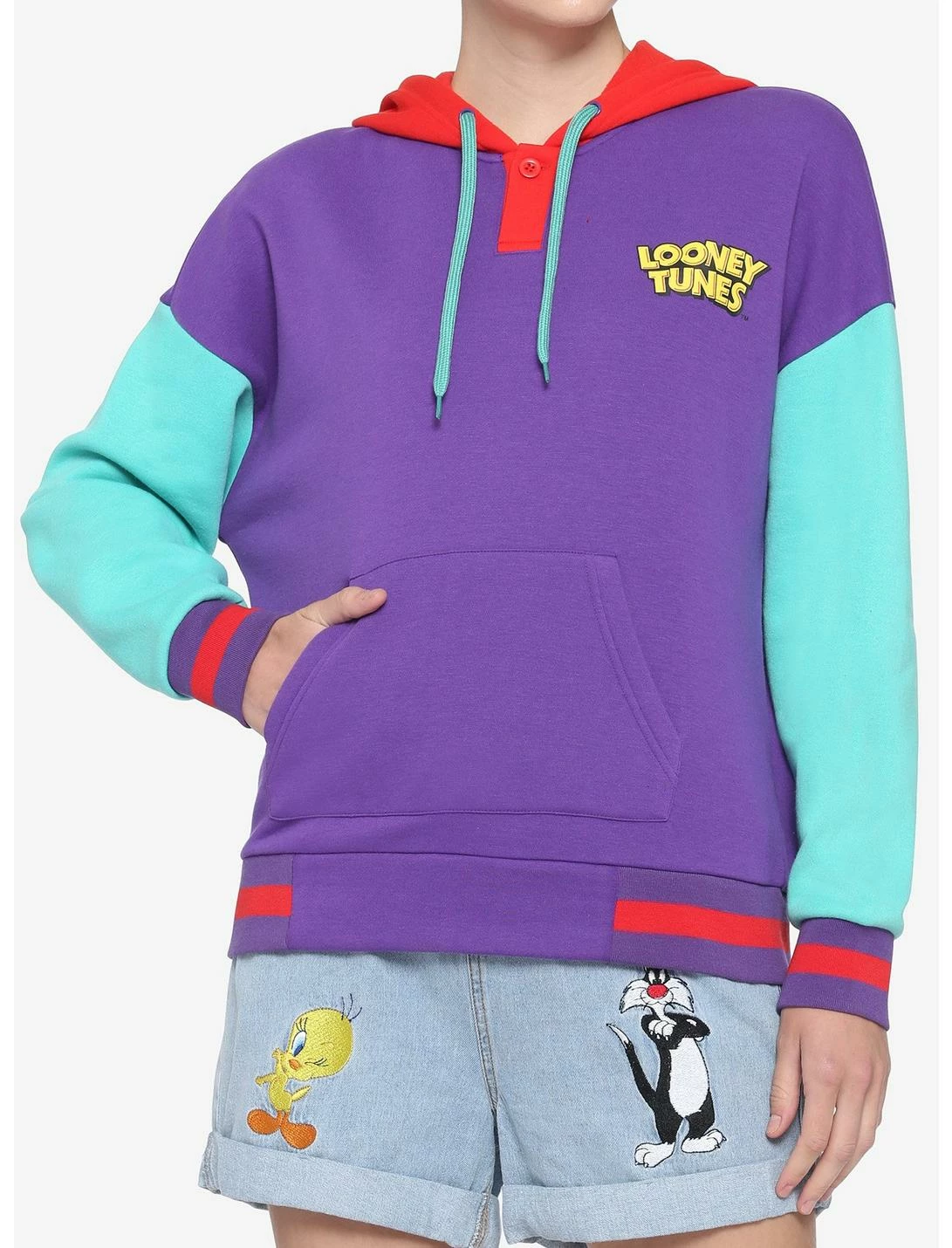 HUNIVERS Looney Tunes Color-Block Hoodie - Image 2