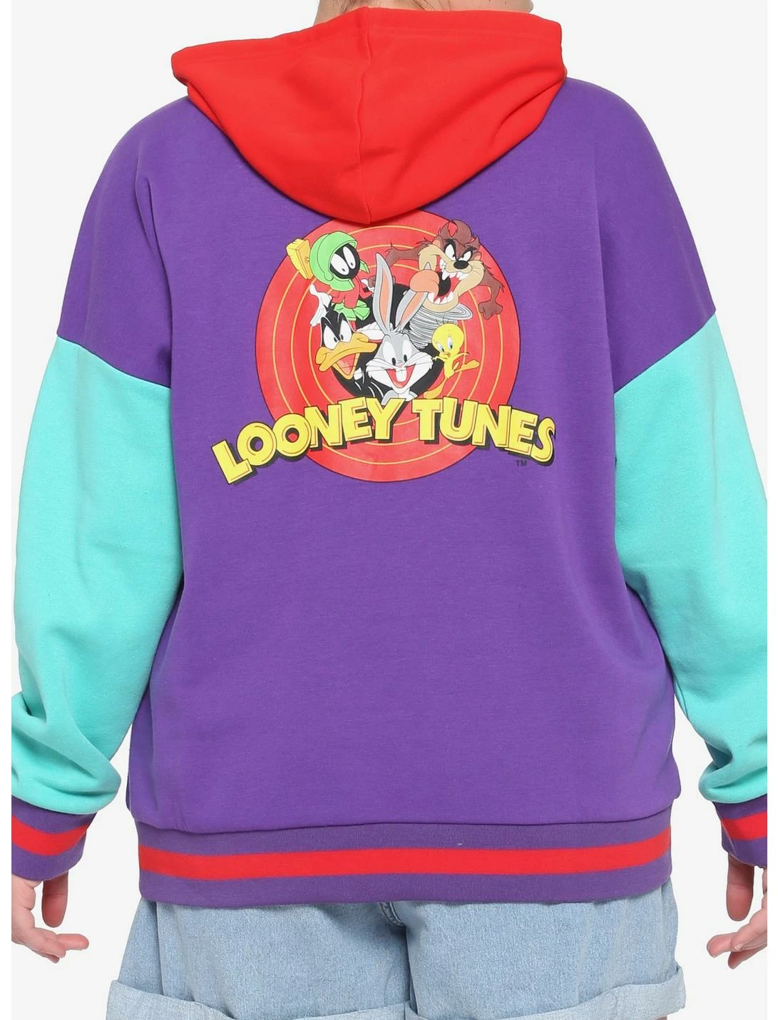 HUNIVERS Looney Tunes Color-Block Hoodie Plus Size