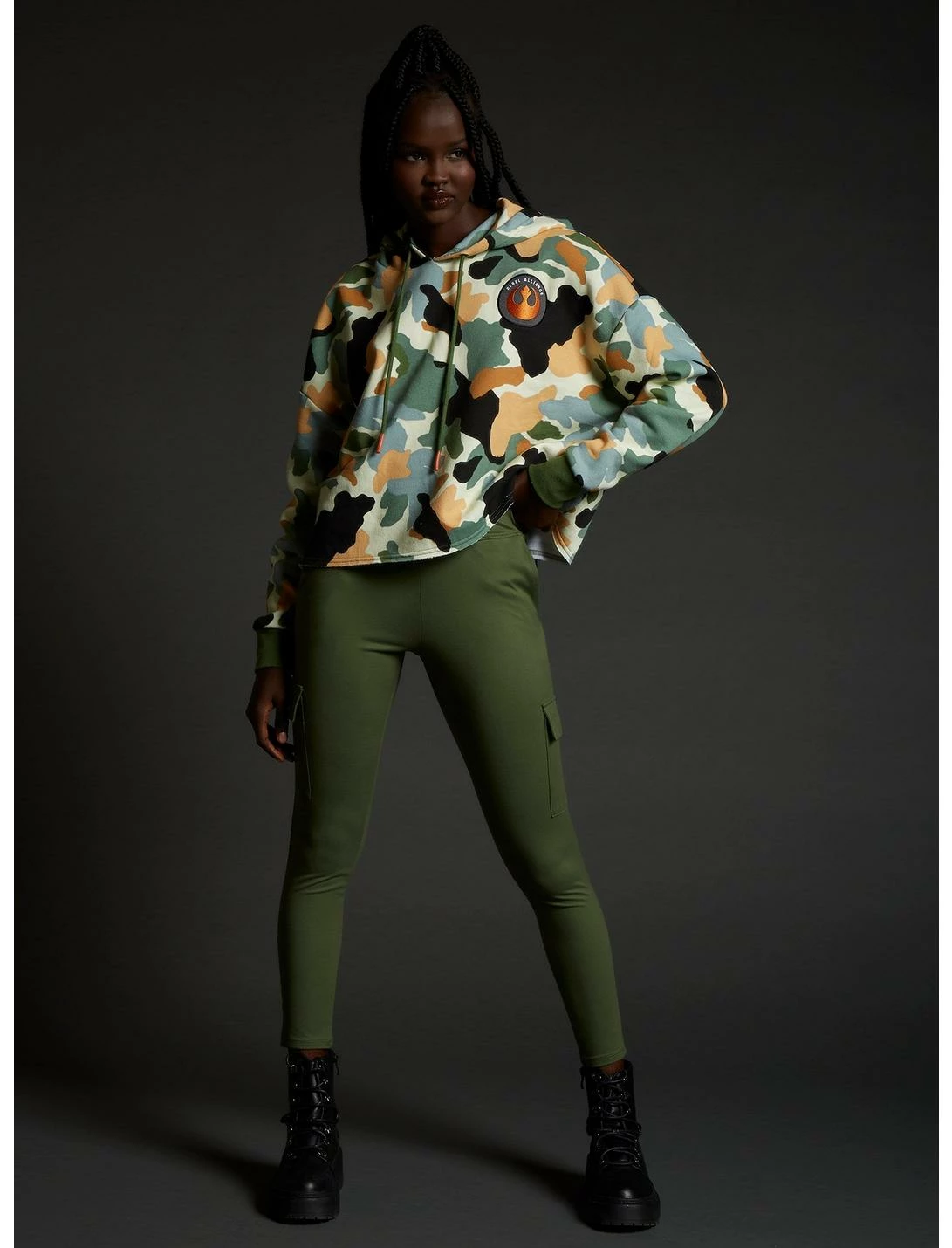 HUNIVERS Her Universe Star Wars Camo Semi-Crop Hoodie Her Universe Exclusive - Image 2