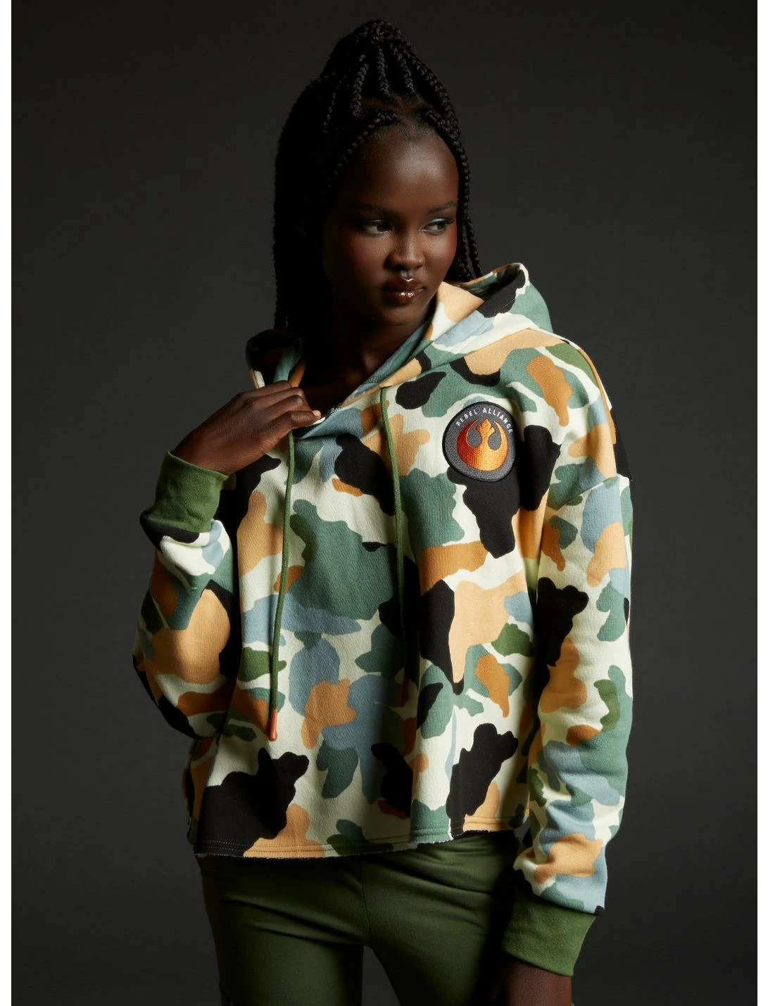 HUNIVERS Her Universe Star Wars Camo Semi-Crop Hoodie Her Universe Exclusive