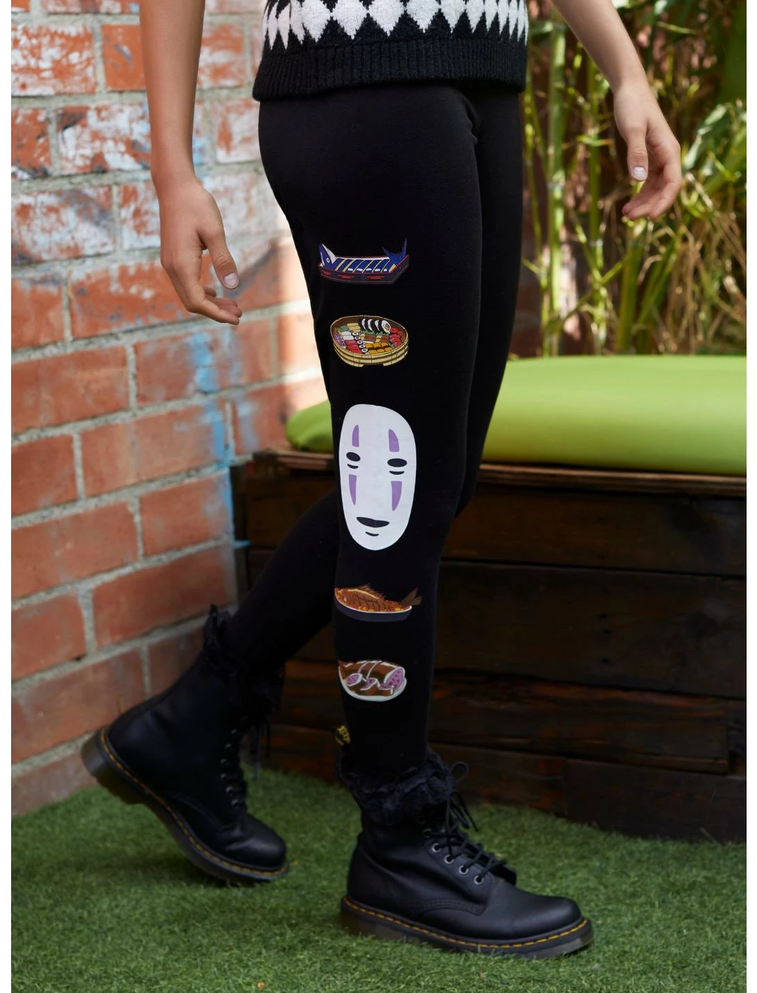 HUNIVERS Studio Ghibli No-Face Food Leggings