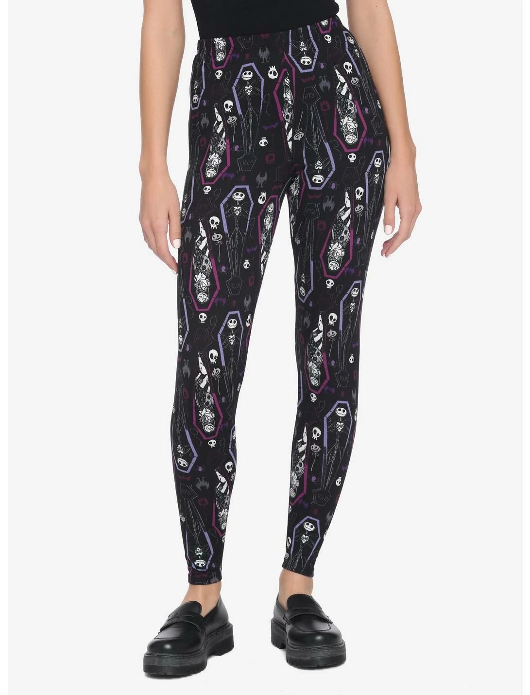 HUNIVERS The Nightmare Before Christmas Jack & Sally Coffin Leggings