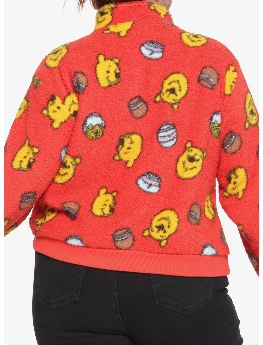HUNIVERS Disney Winnie The Pooh Fuzzy Half-Zipper Girls Sweater Plus Size - Image 3