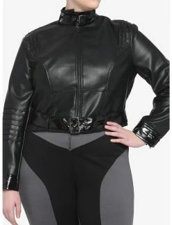 HUNIVERS DC Comics The Batman Catwoman Faux Leather Jacket Plus Size