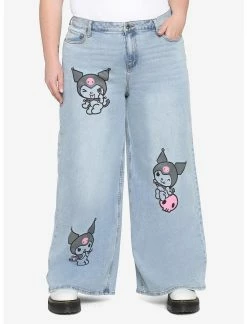 HUNIVERS Kuromi Straight Leg Jeans Plus Size