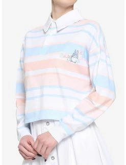 HUNIVERS Her Universe Studio Ghibli My Neighbor Totoro Pastel Stripe Crop Long-Sleeve Polo Shirt