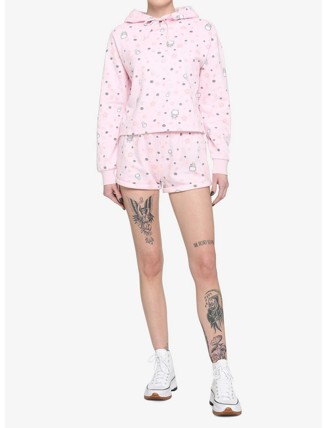 HUNIVERS Her Universe Studio Ghibli My Neighbor Totoro Cherry Blossom Crop Hoodie - Image 2