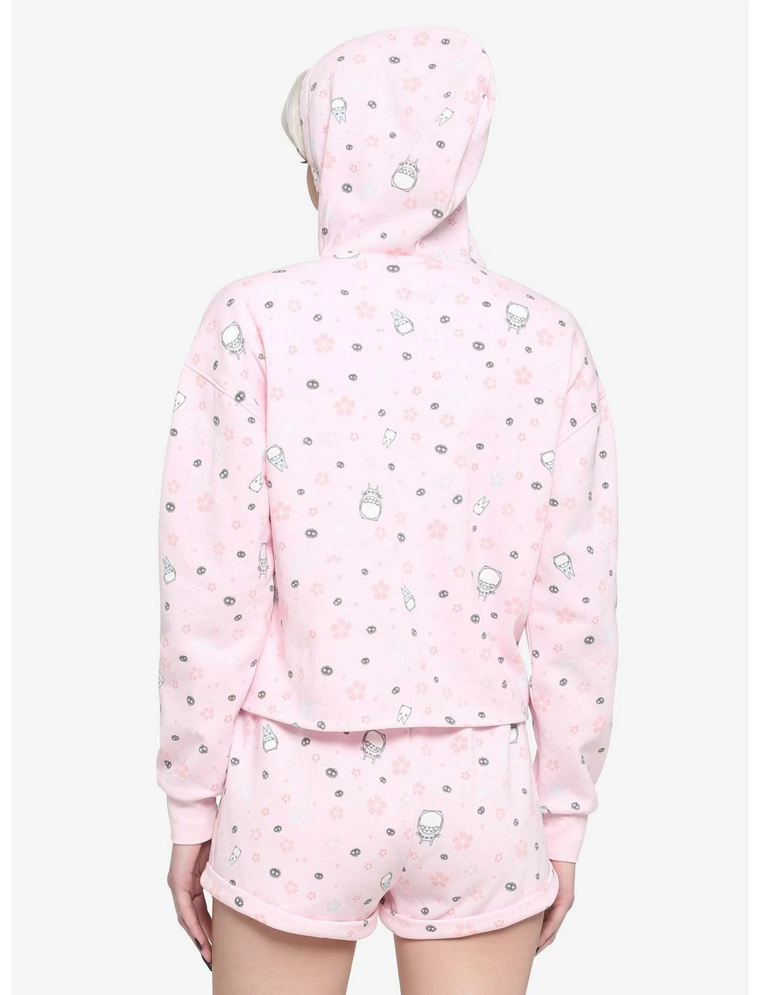 HUNIVERS Her Universe Studio Ghibli My Neighbor Totoro Cherry Blossom Crop Hoodie - Image 3