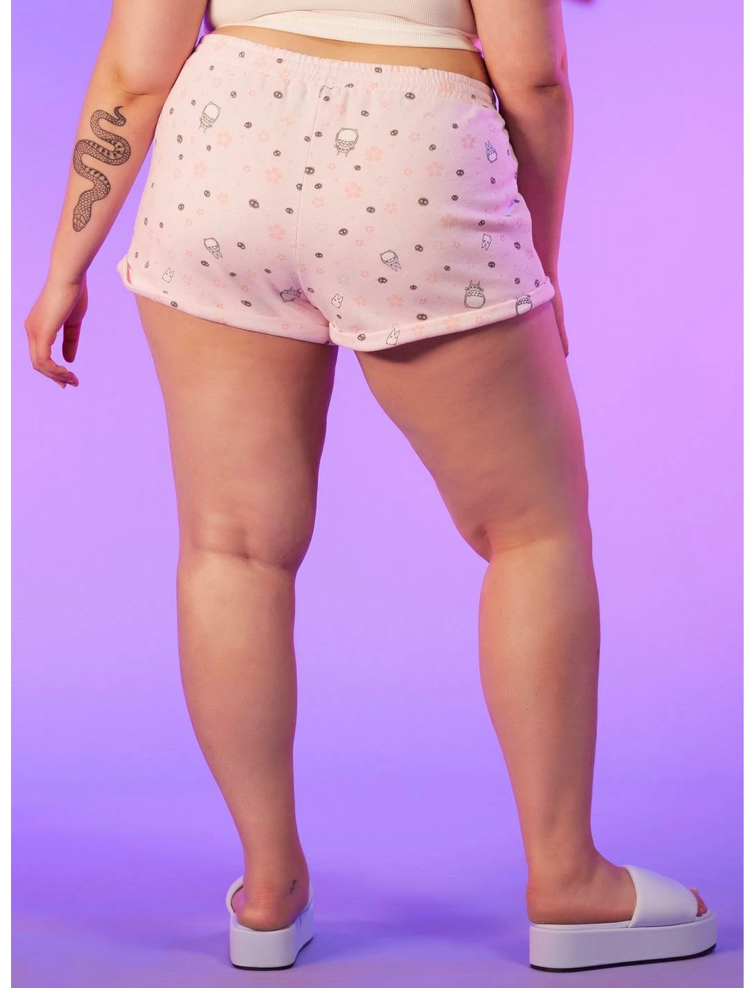 HUNIVERS Studio Ghibli My Neighbor Totoro Cherry Blossom Lounge Shorts Plus Size - Image 3