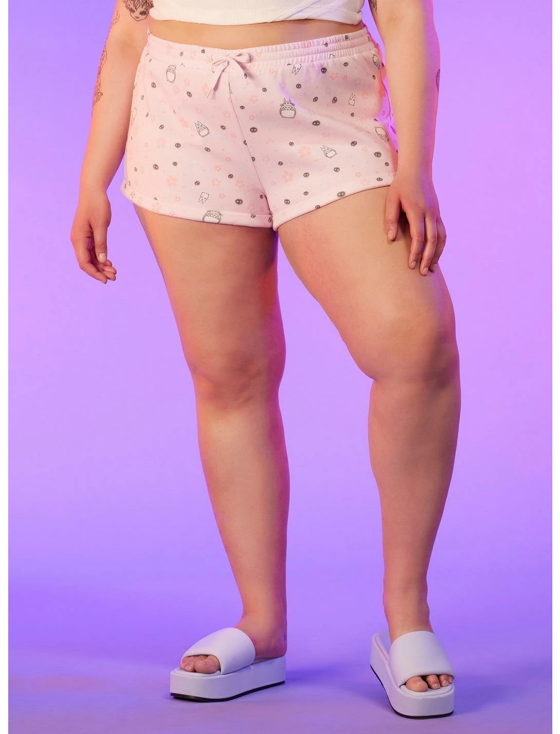 HUNIVERS Studio Ghibli My Neighbor Totoro Cherry Blossom Lounge Shorts Plus Size