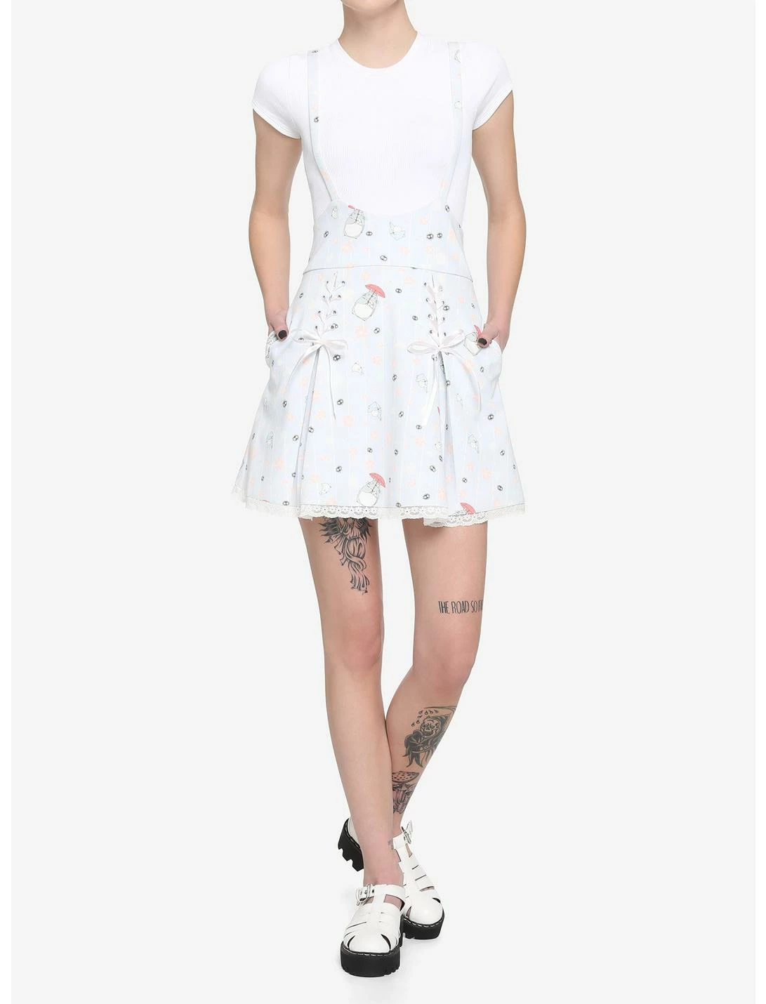 HUNIVERS Her Universe Studio Ghibli My Neighbor Totoro Cherry Blossoms Lace-Up Suspender Skirt - Image 2