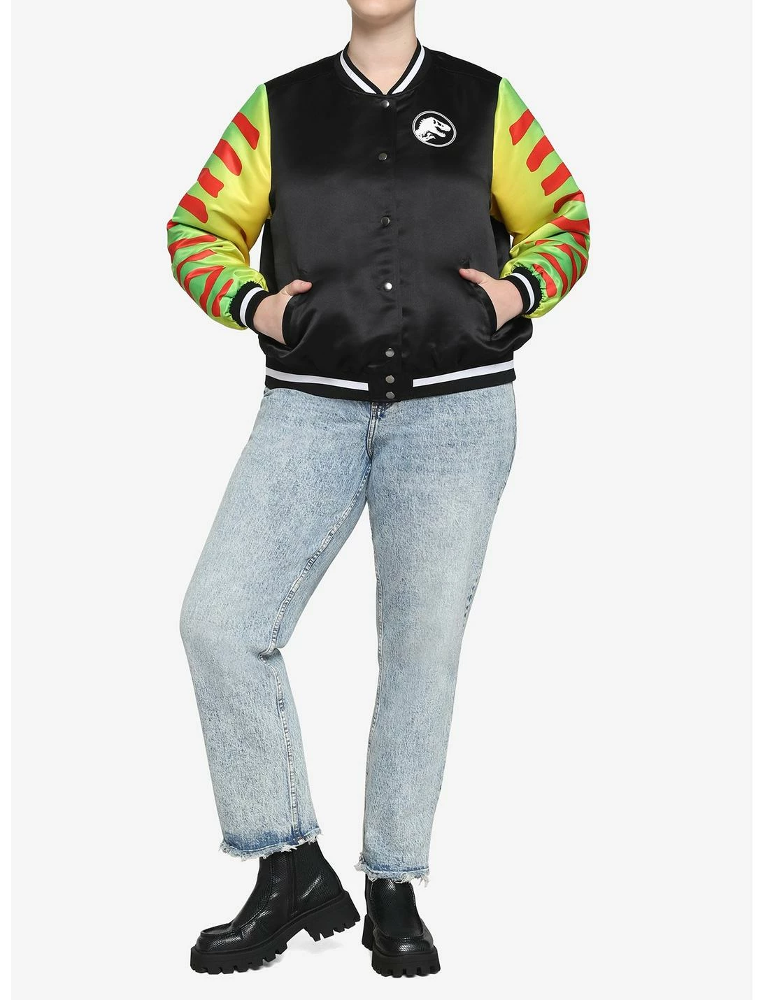 HUNIVERS Her Universe Jurassic World Jeep Bomber Jacket Plus Size - Image 3