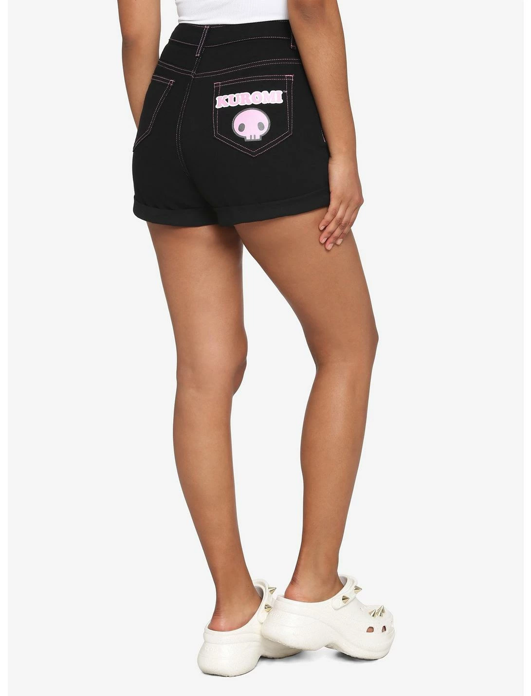 HUNIVERS Kuromi Contrast Stitch Mom Shorts - Image 2