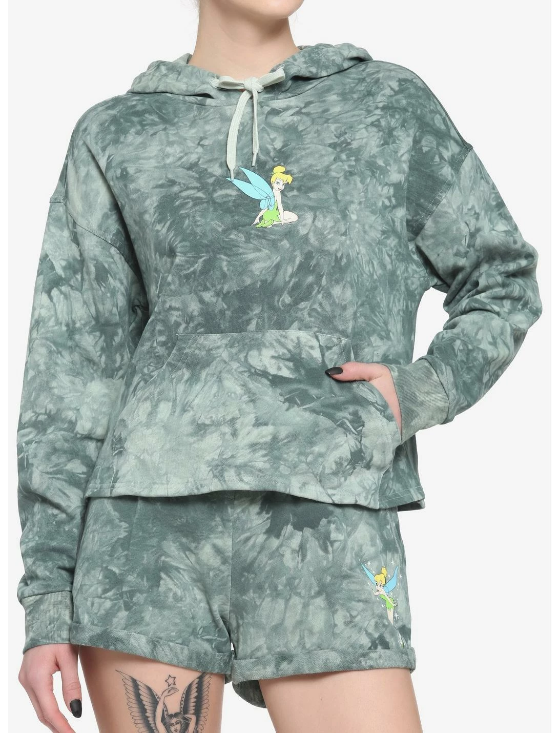 HUNIVERS Her Universe Disney Tinker Bell Wings Tie-Dye Crop Hoodie - Image 2