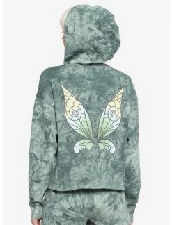 HUNIVERS Her Universe Disney Tinker Bell Wings Tie-Dye Crop Hoodie