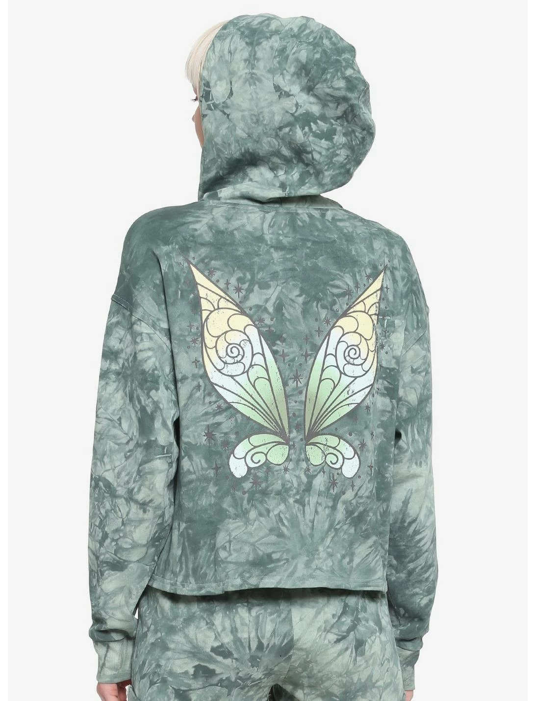 HUNIVERS Her Universe Disney Tinker Bell Wings Tie-Dye Crop Hoodie