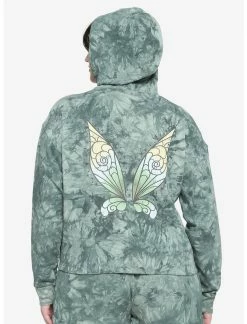 HUNIVERS Her Universe Disney Tinker Bell Wings Tie-Dye Crop Hoodie Plus Size