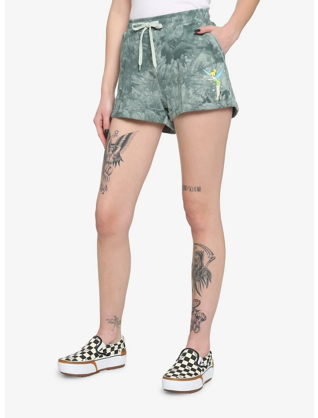 HUNIVERS Her Universe Disney Tinker Bell Green Tie-Dye Soft Shorts