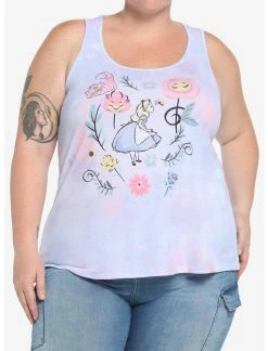 HUNIVERS Disney Alice In Wonderland Watercolor Tie-Dye Tank Top Plus Size