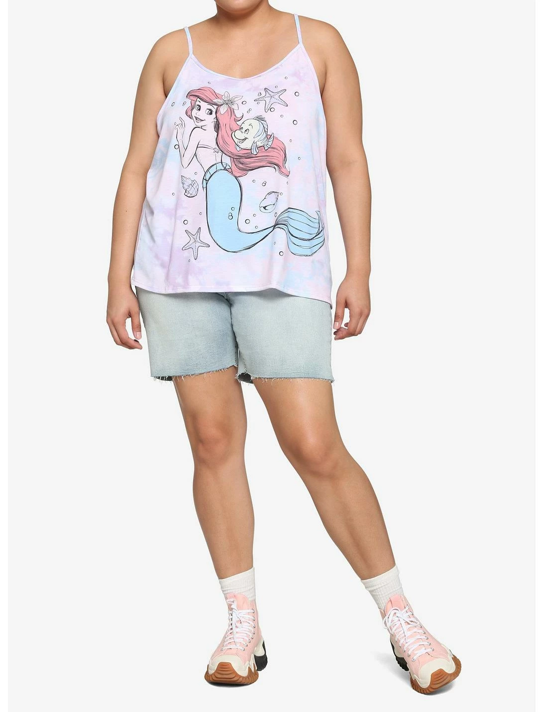 HUNIVERS Disney The Little Mermaid Pastel Watercolor Cami Plus Size - Image 2