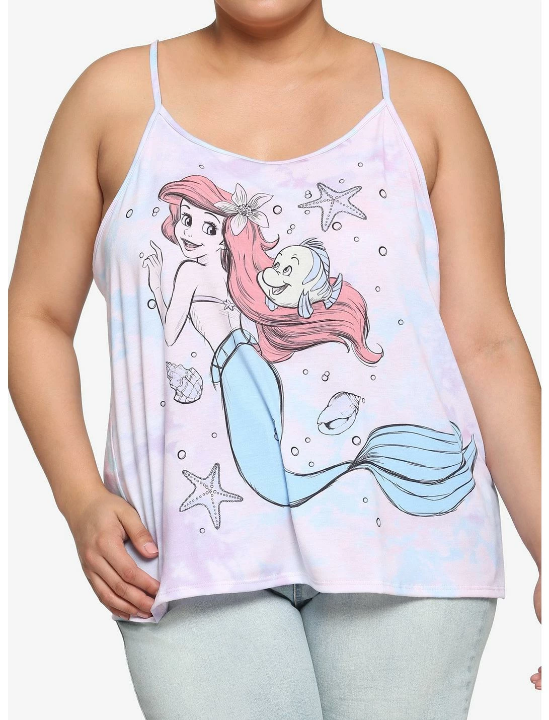 HUNIVERS Disney The Little Mermaid Pastel Watercolor Cami Plus Size