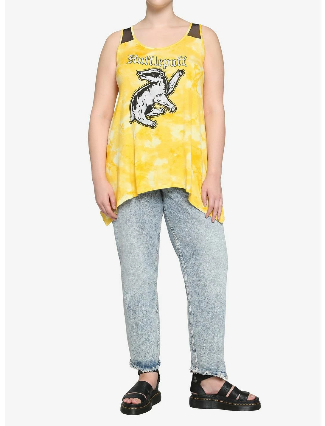 HUNIVERS Harry Potter Hufflepuff Tie-Dye Tank Top Plus Size - Image 2