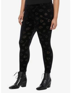 HUNIVERS Coraline Velvet Mesh Icon Leggings Plus Size